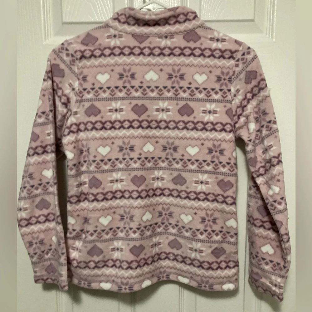 Children’s Place New Lavender Mock Neck Fair Isle Fleece Long Sleeve Large Top#X